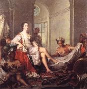Jjean-Marc nattier Mademoiselle de Clermont at her Bath,Attended by Slaves France oil painting artist
